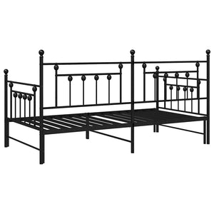 Struttura per letto di giorno Nero 100 x 200 cm Acciaio 42002668