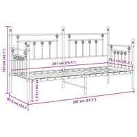 Struttura per letto di giorno Bianco 80 x 200 cm Acciaio 42002671