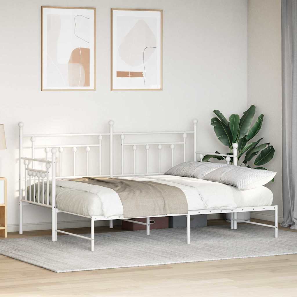 Struttura per letto di giorno Bianco 75 x 190 cm Acciaio 42002677