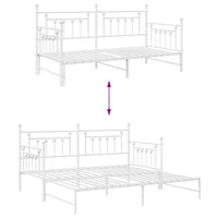 Struttura per letto di giorno Bianco 100 x 200 cm Acciaio 42002682