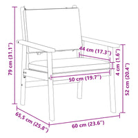 Sedia da Giardino 2 pcs Marrone Legno massello di acacia 4106576