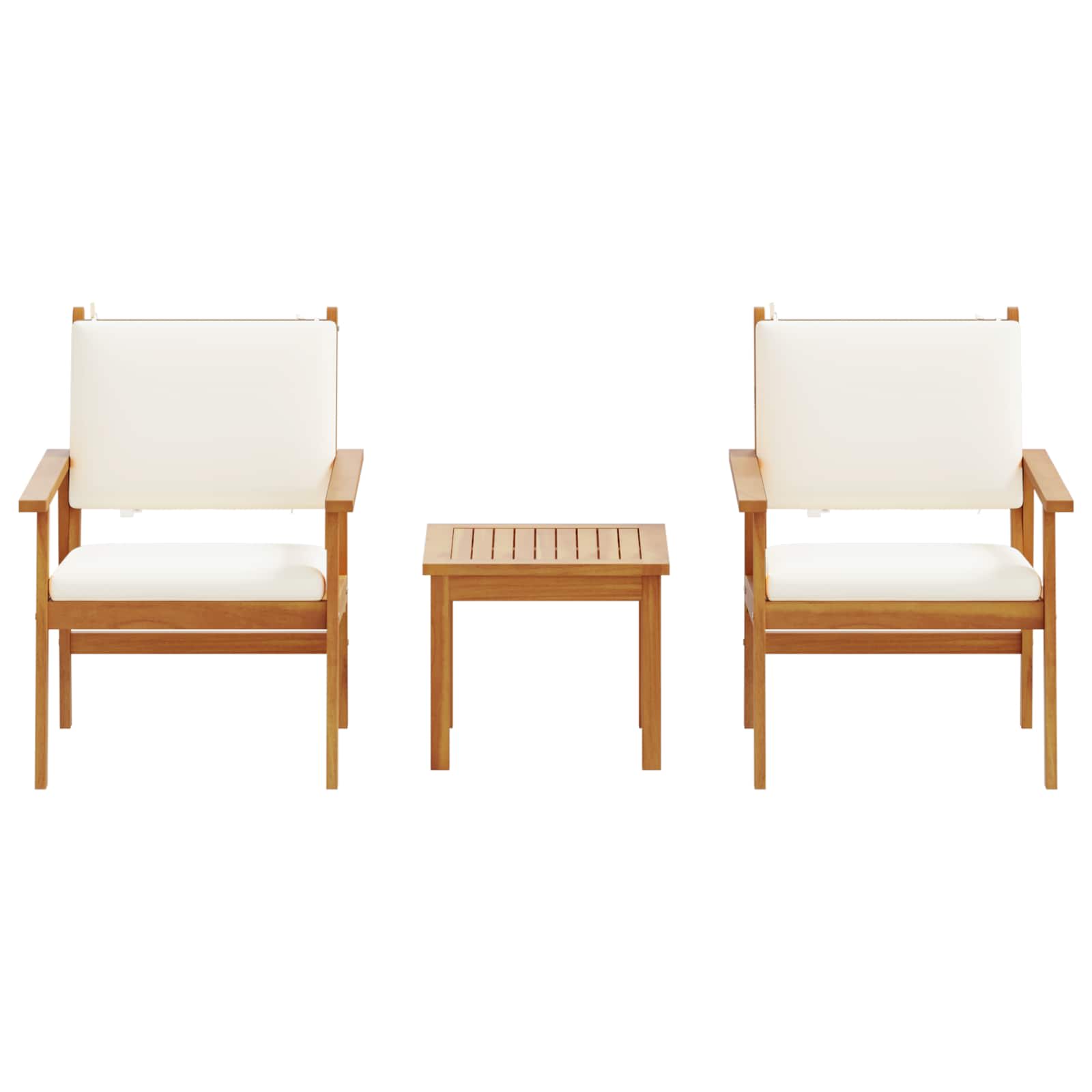 Set Divano da Giardino 3 pz-Sofa da Giardino-Divanetto da esterno Bianco Crema