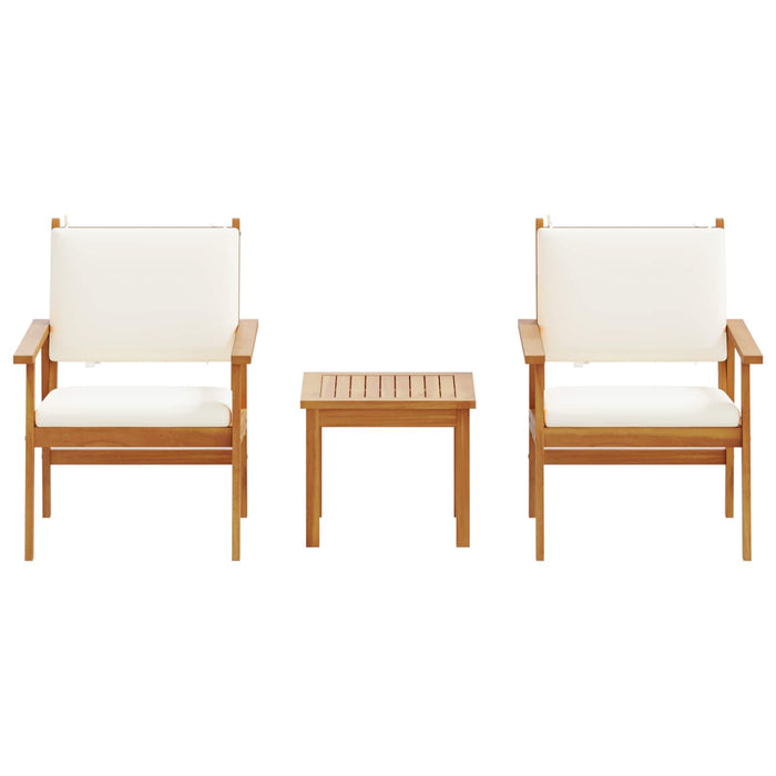 Set Divano da Giardino 3 pz-Sofa da Giardino-Divanetto da esterno Bianco Crema