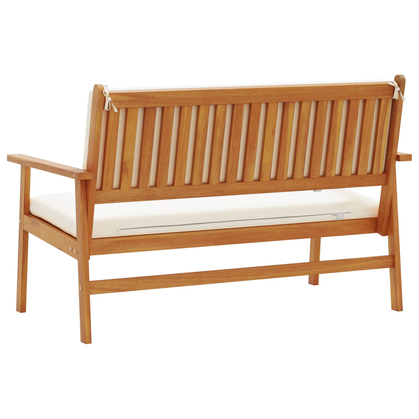 Panchina da giardino Bianco Crema Legno di Acacia Massello 4106578