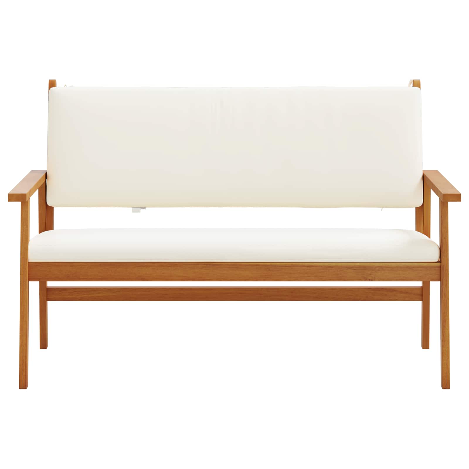 Panchina da giardino Bianco Crema Legno di Acacia Massello 4106578