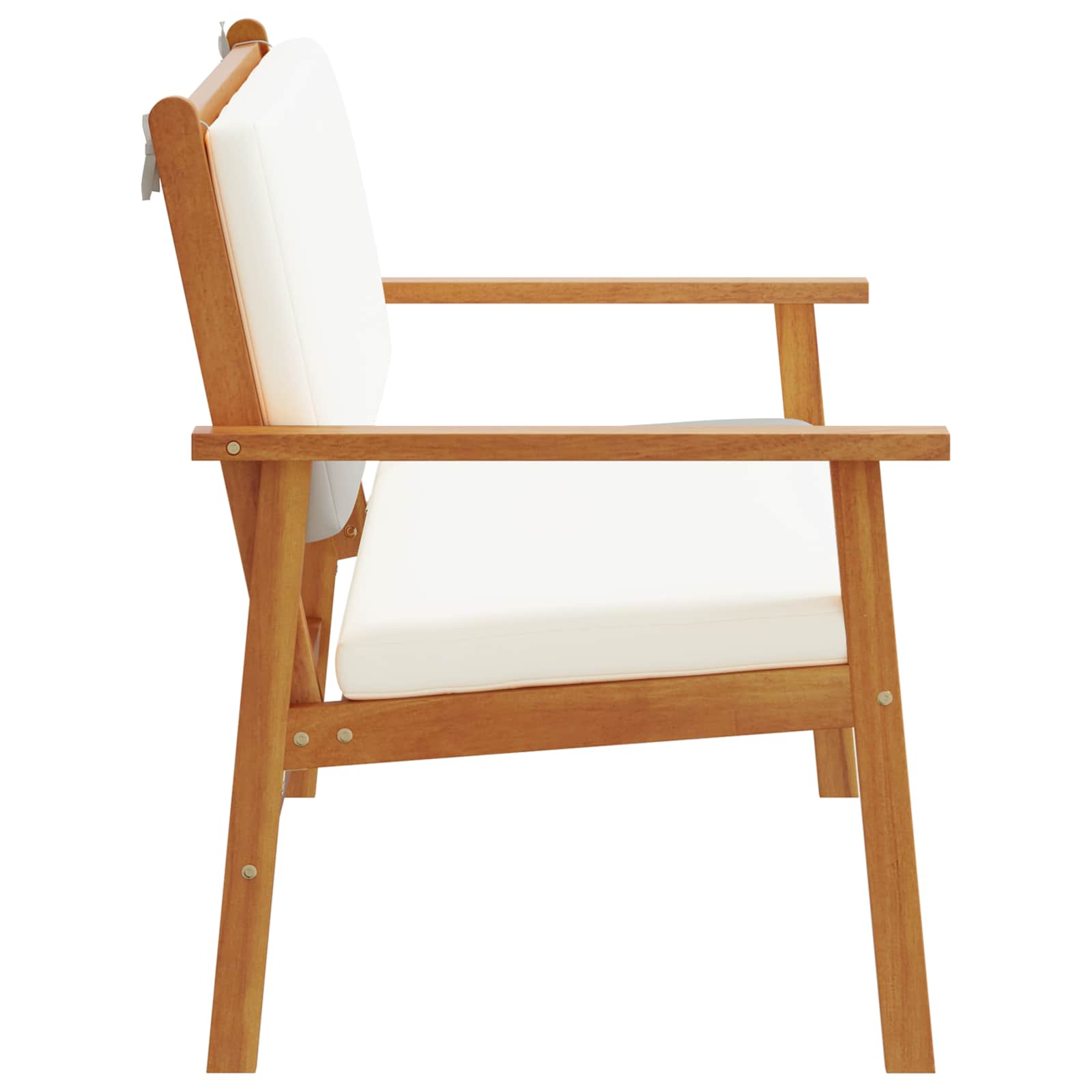 Panchina da giardino Bianco Crema Legno di Acacia Massello 4106578