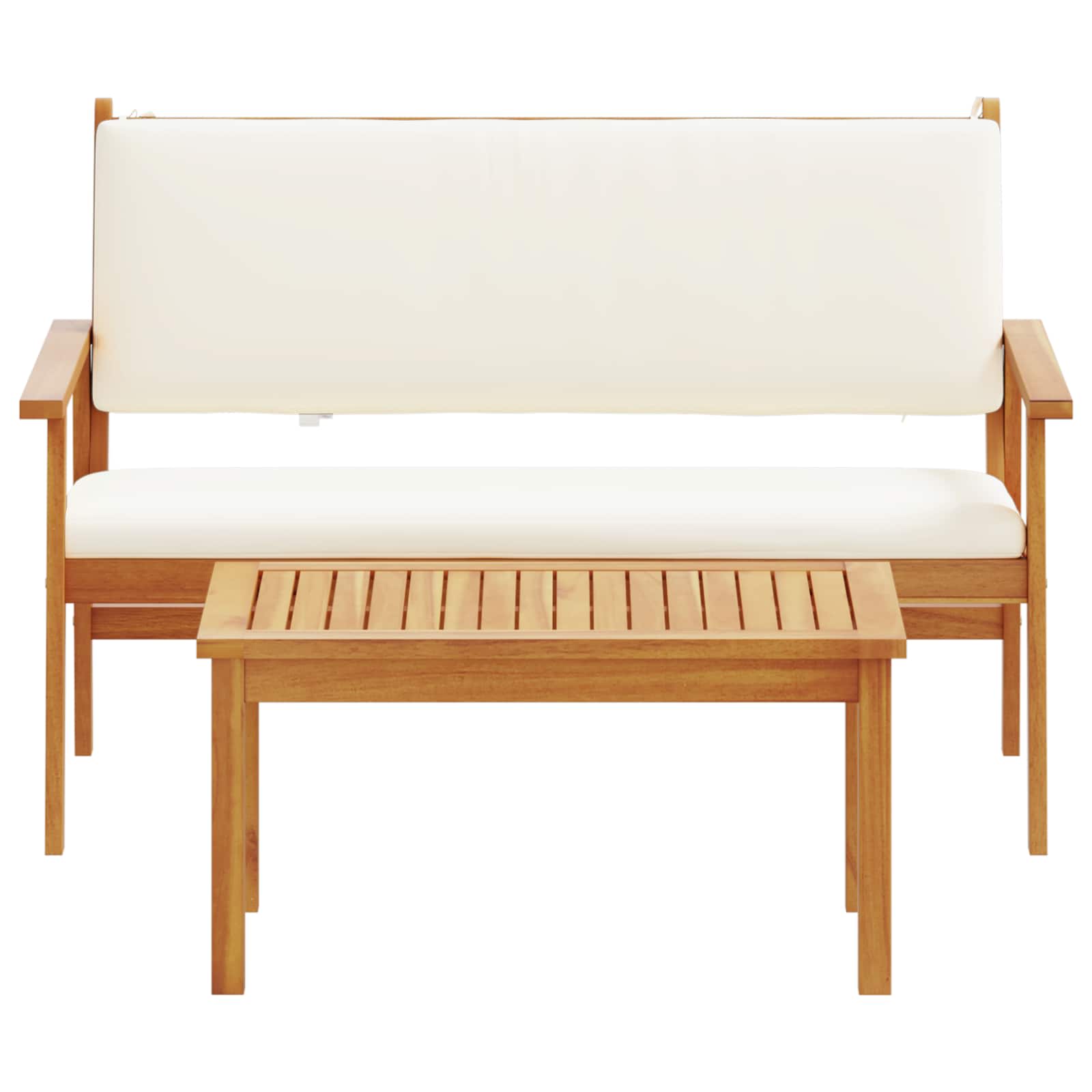 Set Divano da Giardino con cuscino 2 pcs Bianco Crema 4106579