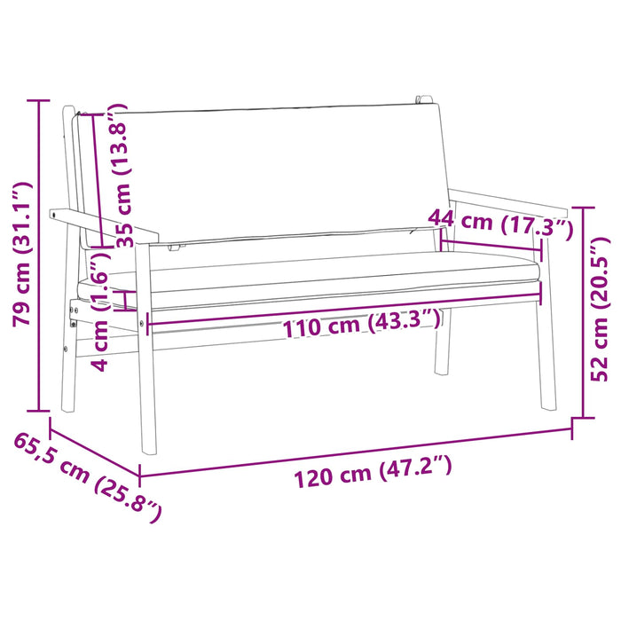 Panchina da giardino Marrone Legno massello di acacia 4106582