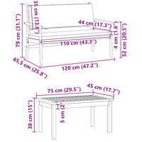 Set Divano da Giardino 2 pcs Antracite Legno di Acacia Massello 4106583