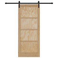 Porta Scorrevole  con Set di Hardware 83x202 cm Legno Massello in Pino 3333168