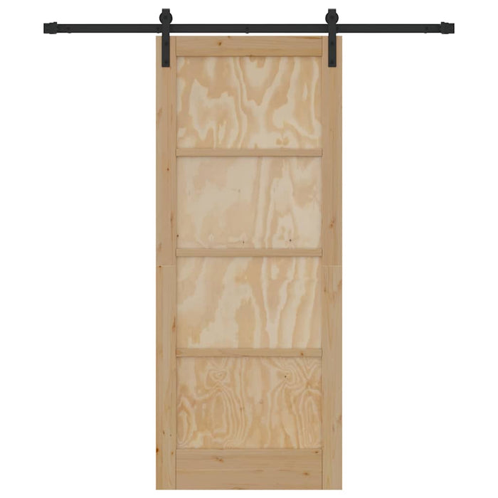 Porta Scorrevole  con Set di Hardware 83x202 cm Legno Massello in Pino 3333168