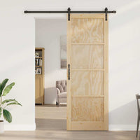 Porta Scorrevole  con Set Hardware 83x232 cm in Legno Massello di Pino 3333172
