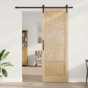 Porta Scorrevole  con Set Hardware 83x232 cm in Legno Massello di Pino 3333172