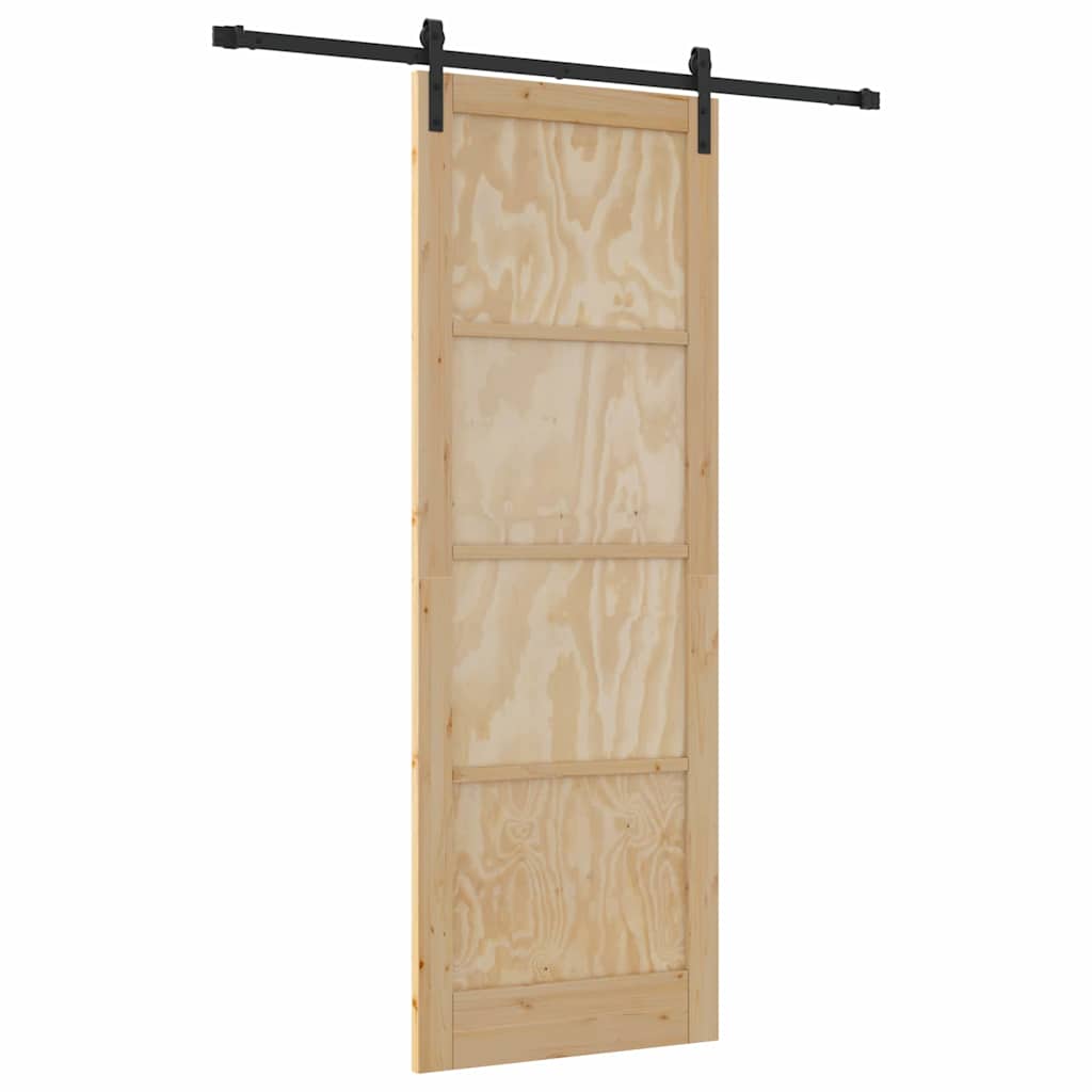 Porta Scorrevole  con Set Hardware 83x232 cm in Legno Massello di Pino 3333172