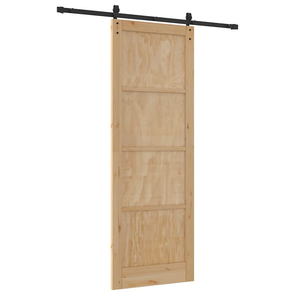 Porta Scorrevole  con Set Hardware 83x232 cm in Legno Massello di Pino 3333172