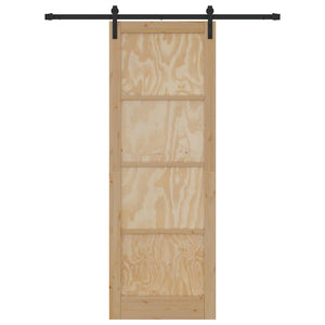 Porta Scorrevole  con Set Hardware 83x232 cm in Legno Massello di Pino 3333172