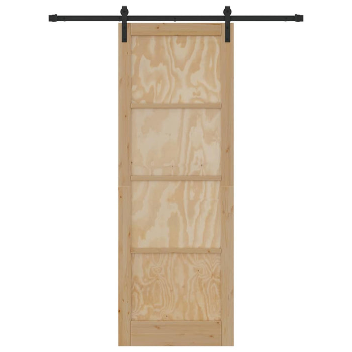 Porta Scorrevole  con Set Hardware 83x232 cm in Legno Massello di Pino 3333172