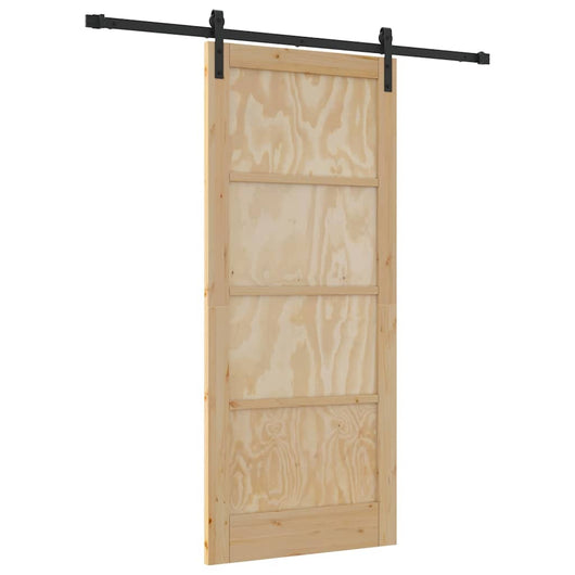 Porta Scorrevole  con Set di Ferramenta 86x198,5 cm in Legno Massello di Pino 3333174