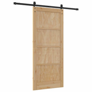 Porta Scorrevole  con Set di Ferramenta 86x198,5 cm in Legno Massello di Pino 3333174