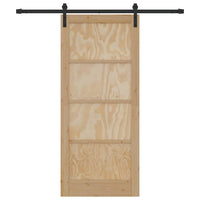 Porta Scorrevole  con Set di Ferramenta 86x198,5 cm in Legno Massello di Pino 3333174