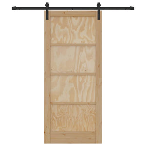 Porta Scorrevole  con Set di Ferramenta 86x198,5 cm in Legno Massello di Pino 3333174
