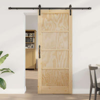 Porta Scorrevole Manuale Naturale e nero 83 x 202 cm 3333196