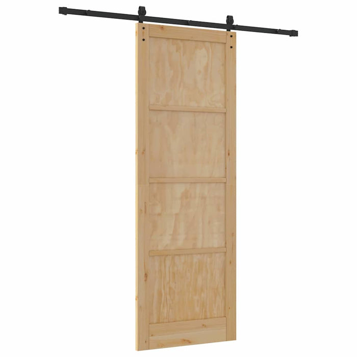 Porta Scorrevole Manuale Naturale e nero 83 x 232 cm 3333200