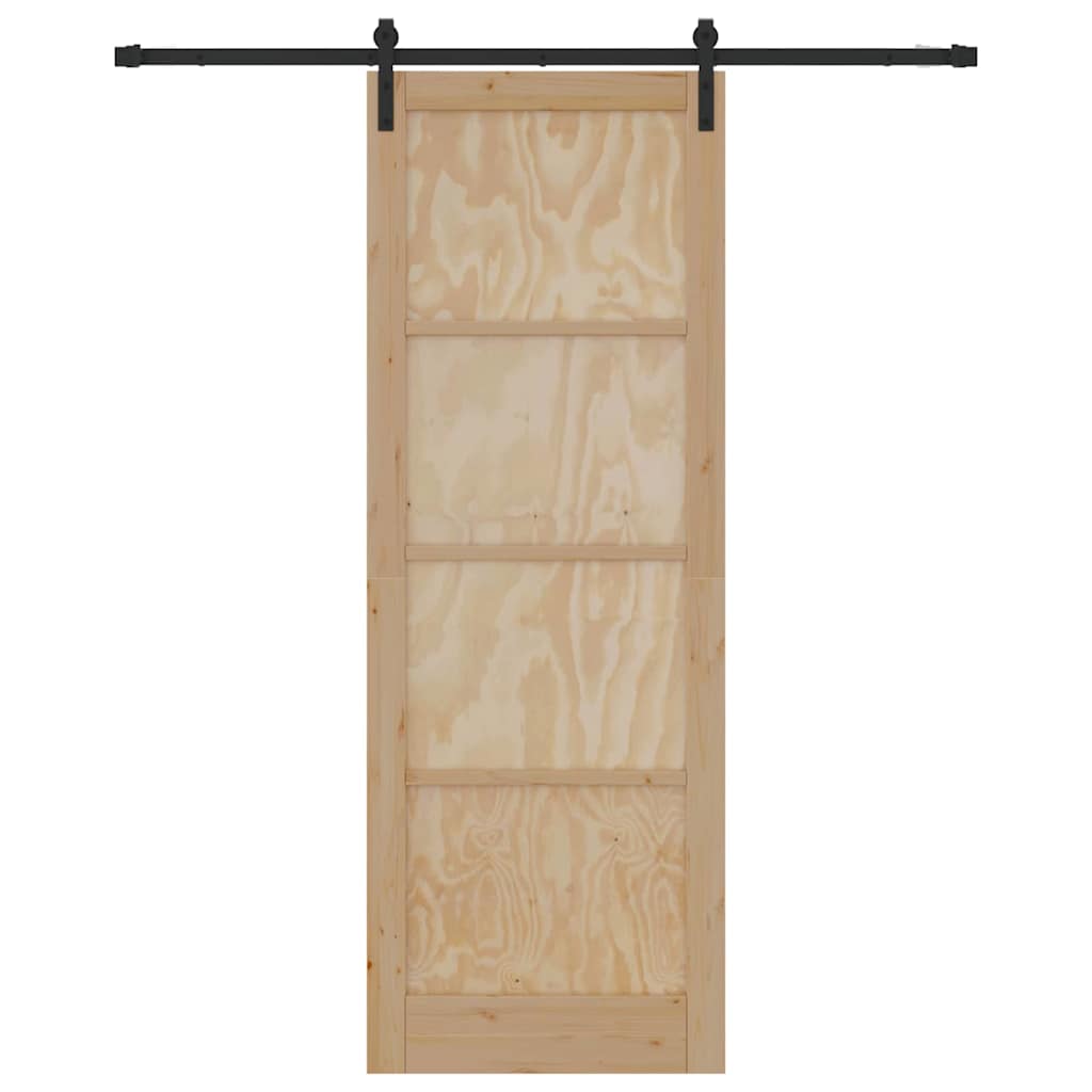 Porta Scorrevole Manuale Naturale e nero 83 x 232 cm 3333200