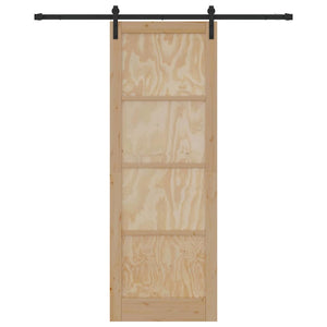 Porta Scorrevole Manuale Naturale e nero 83 x 232 cm 3333200