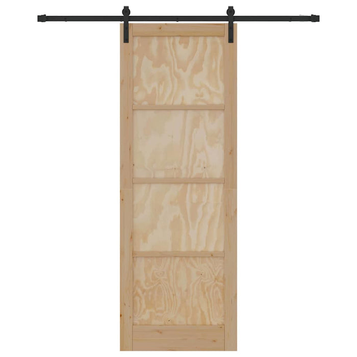 Porta Scorrevole Manuale Naturale e nero 83 x 232 cm 3333200