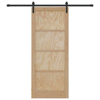 Porta Scorrevole Manuale Naturale e nero 86 x 211 cm 3333204