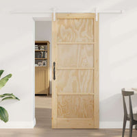 Porta Scorrevole con Set di Accessori 83x202 cm Legno Massello di Pino 3333252