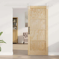 Porta Scorrevole con Set di Accessori 83x202 cm Legno Massello di Pino 3333252