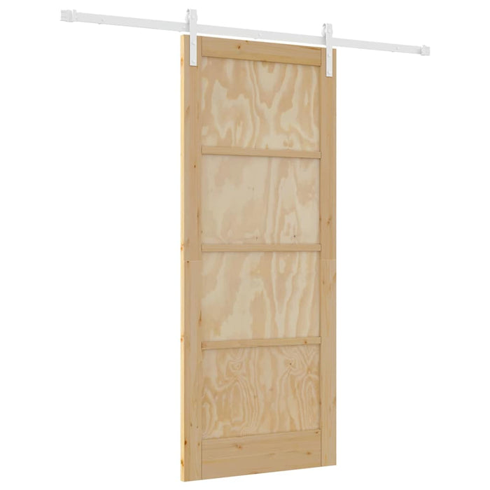 Porta Scorrevole con Set di Accessori 83x202 cm Legno Massello di Pino 3333252