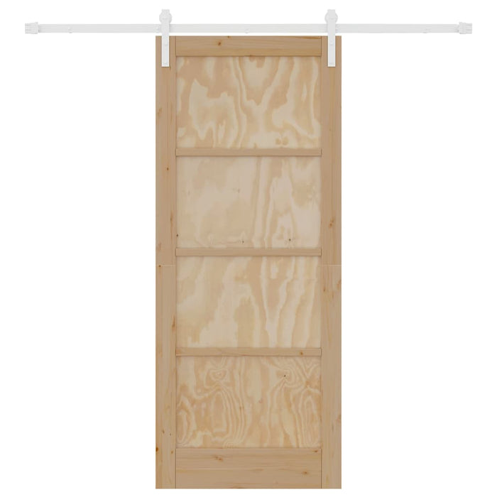 Porta Scorrevole con Set di Accessori 83x202 cm Legno Massello di Pino 3333252