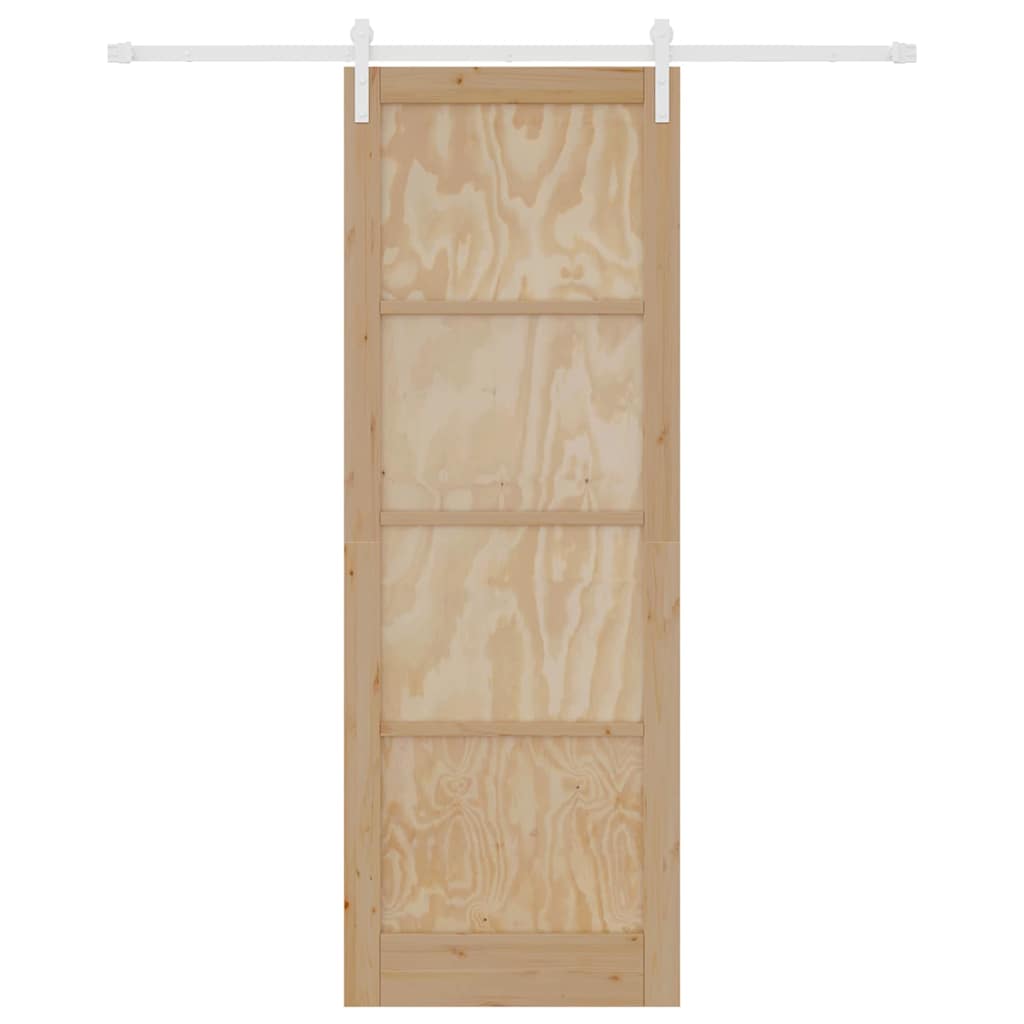 Porta Scorrevole con Set di Accessori 83x232 cm in Legno Massello di Pino 3333256