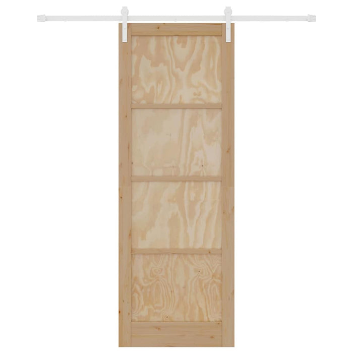 Porta Scorrevole con Set di Accessori 83x232 cm in Legno Massello di Pino 3333256