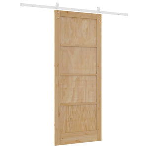 porta scorrevole  con set di ferramenta 86x211 cm legno massello pino 3333260