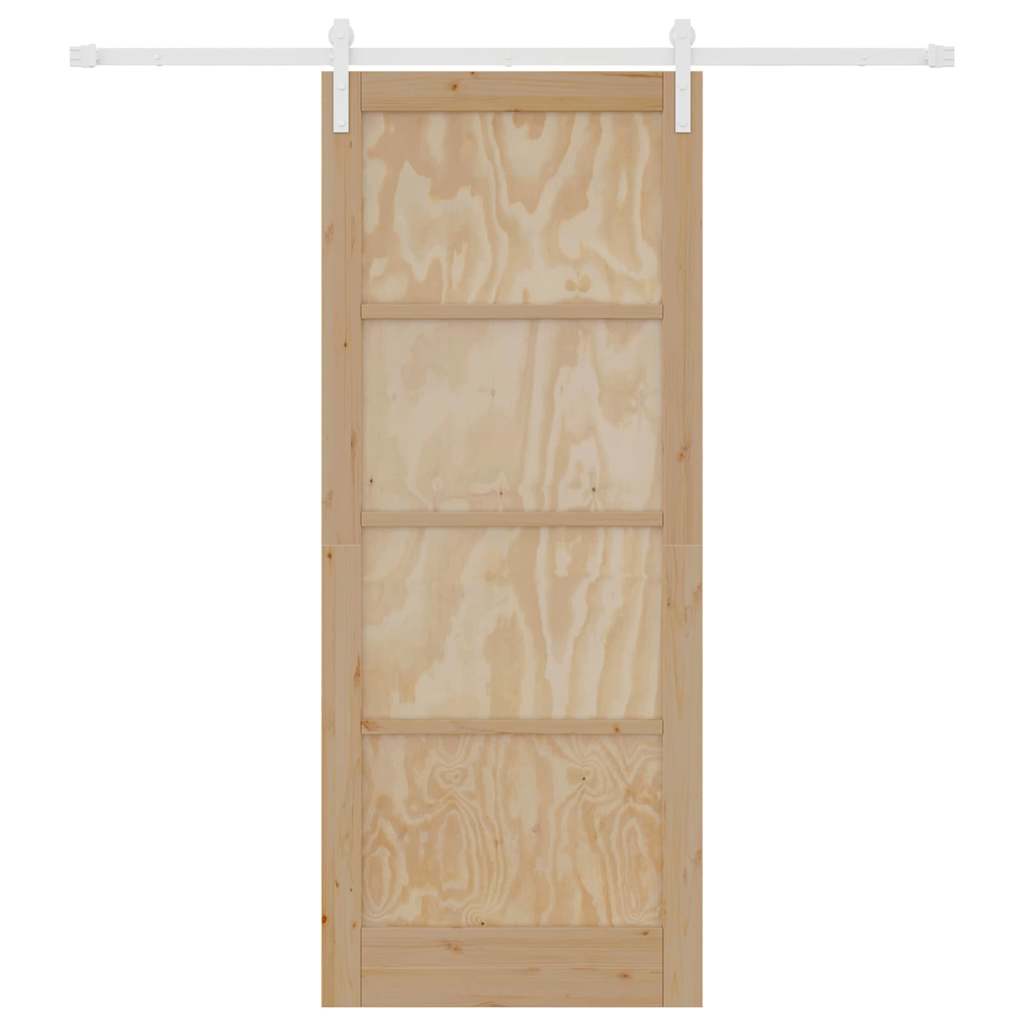 porta scorrevole  con set di ferramenta 86x211 cm legno massello pino 3333260