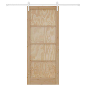 porta scorrevole  con set di ferramenta 86x211 cm legno massello pino 3333260
