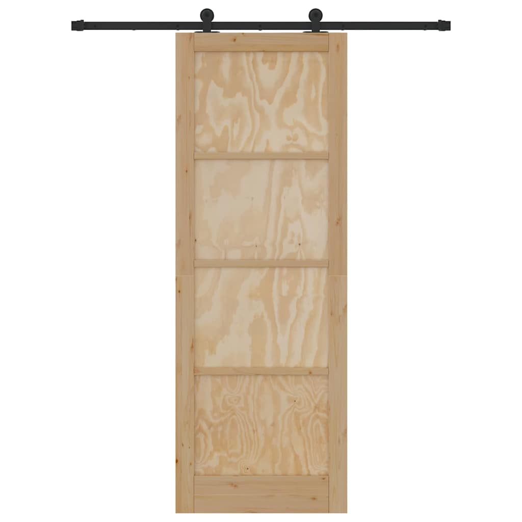 Porta scorrevole con set di hardware 83x232 cm in legno massello di pino 3333340