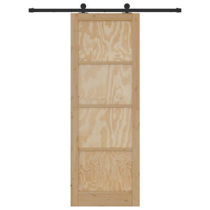 Porta scorrevole con set di hardware 83x232 cm in legno massello di pino 3333340