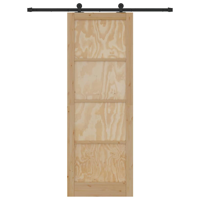 Porta scorrevole con set di hardware 83x232 cm in legno massello di pino 3333340