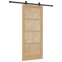 Porta scorrevole  con set di accessori 86x198,5 cm in legno massello di pino 3333342
