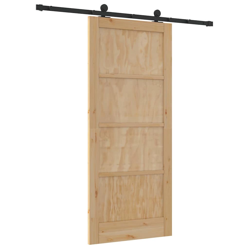Porta scorrevole  con set di accessori 86x198,5 cm in legno massello di pino 3333342
