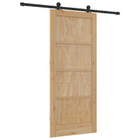 Porta scorrevole  con set di accessori 86x198,5 cm in legno massello di pino 3333342