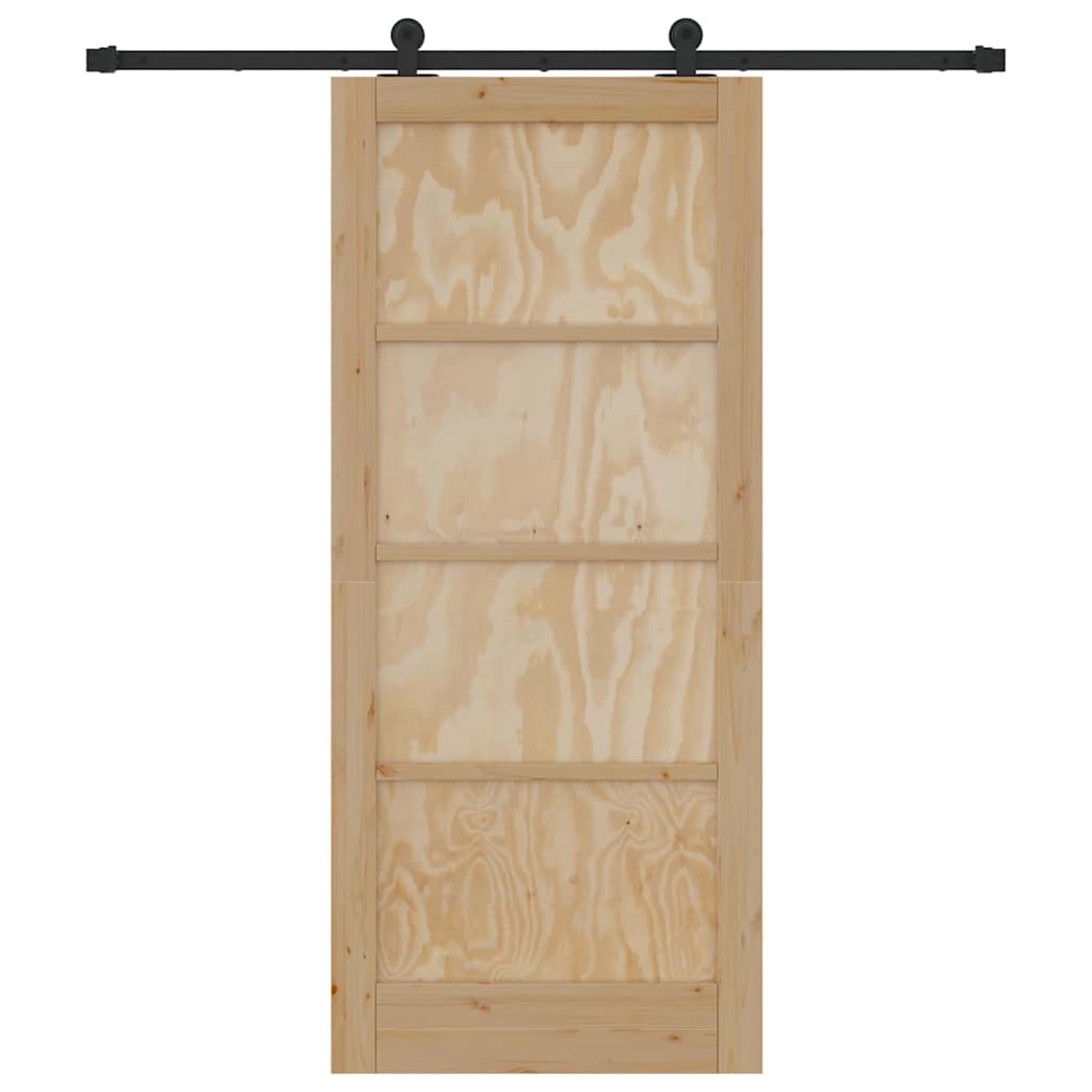 Porta scorrevole  con set di accessori 86x198,5 cm in legno massello di pino 3333342