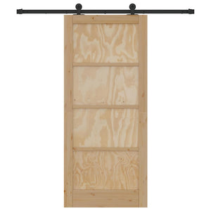 Porta scorrevole  con set di accessori 86x198,5 cm in legno massello di pino 3333342