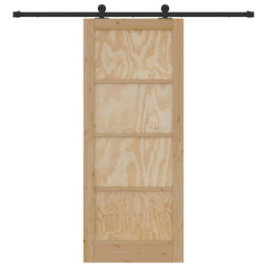Porta scorrevole con set di hardware 83x202 cm in legno massello di pino 3333364