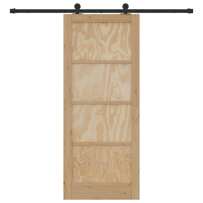Porta scorrevole con set di hardware 83x202 cm in legno massello di pino 3333364